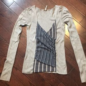 Free People sweater-M, gray, navy, brown, white